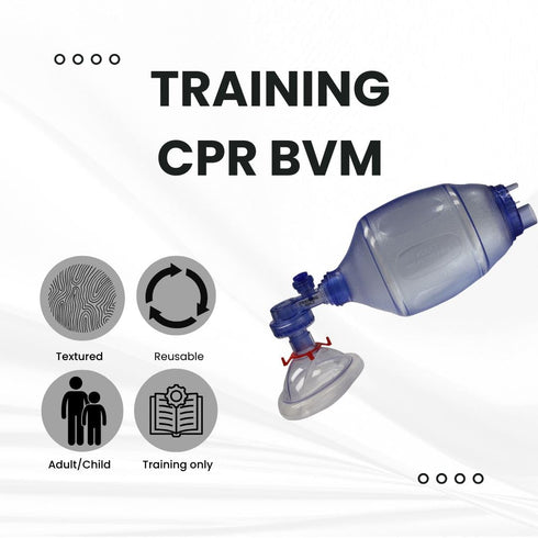 BVM-3081-001 MCR Medical CPR Training Bag Valve Mask (BVM) ADULT/CHILD in Mesh Bag