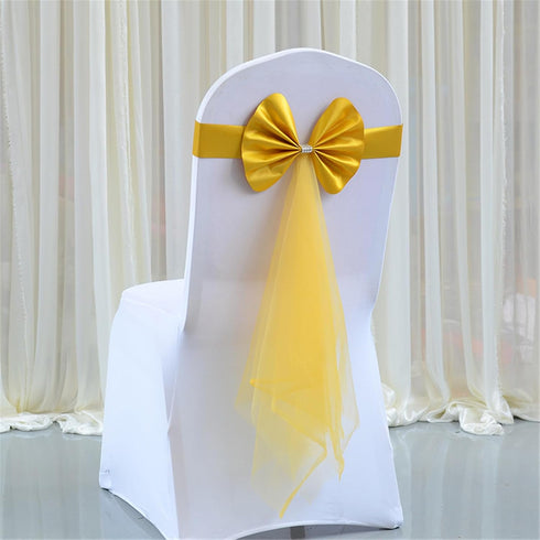 Ywmsfl 6pieces Chair Sashes for Weddings Stretch Band Spandex Bows for Elegant Decors Event Accent Chair