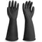 Long Rubber Gloves Heavy Duty - Thick Chemical Resistant, Waterproof Cleaning, 18" Black Dishwashing Gloves, Large, 1