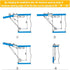 jing 20N Hydraulic Support Cabinet Hinge, Set of 4, 6 Inch Length, Soft Close Lid Supports & Buffer Gas Spring