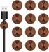 Flezoo Cord Holder Cable Clips, 12PCS Coffee Adhesive Cord Organizer Charger Holder Wire