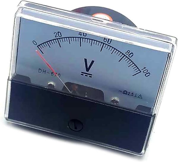 Analog Panel Volt Voltage Meter, Voltmeter Gauge DH-670 0-100V DC