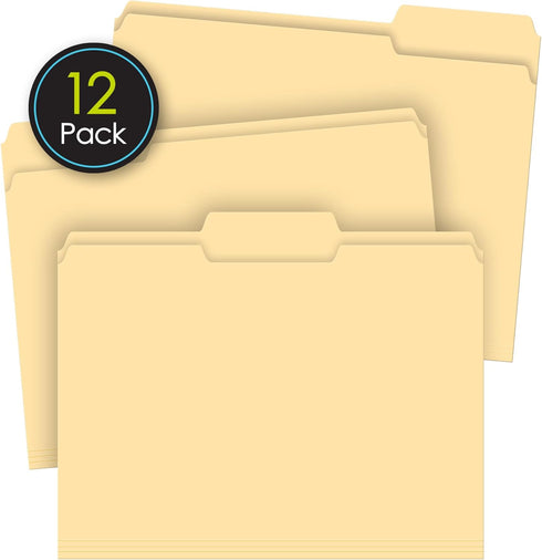 iScholar Manila File Folders, 12 Pack, Letter Size (31012)