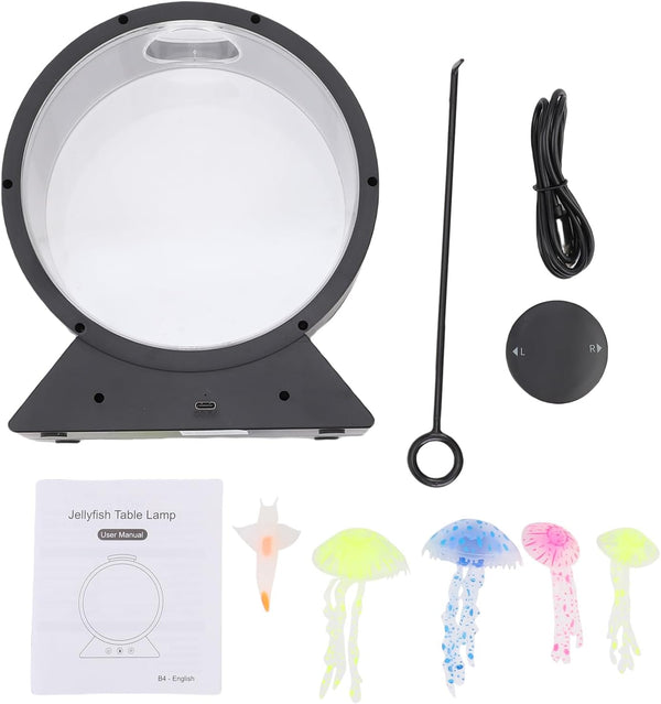 Estink Jelly Fish Lamp Aquarium Light, 7 Color Changing RGB Round Jelly
