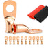 10PCS Battery Cable Ends, 6 Gauge Wire Connectors, 5/16 Copper Wire Lugs with Heat Shrink Tubing