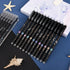 Gel Ink Pens, 12PCS Erasable, 0.5mm Fine Point Black/Blue, Medium Point for Journaling, Writing, Drawing, Office