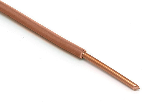THE CIMPLE CO 10 Feet (3 Meter) - Insulated Solid Copper THHN/THWN Wire - 14 AWG, Made in The USA, Residential, Commerical, Industrial, Grounding, Electrical Rated for 600 Volts - in Brown by THE CIMPLE CO