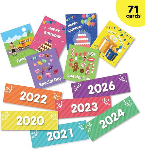 EAMAY Monthly Calendar Pocket Chart for Classroom with 71 Cards, Kids Learning Supplies for Home and Homeschool (Black)
