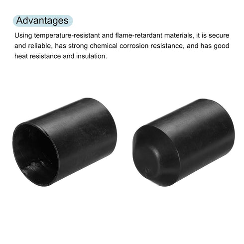 MECCANIXITY 10Pcs Heat Shrink End Cap 45mm ID x 60mm L 2:1 Ratio Heat Shrink Tubing Caps for Electrical Wire
