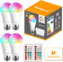 LED Light Bulbs, 70W Equivalent, RGB Color Changing, A19 E26 Screw Base, Pack of 4
