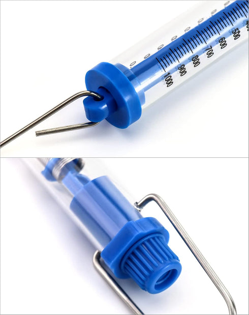 QWORK Plastic Tubular Spring Scale - 5 Pack 1000g/10N Capacity, Clear Plastic Body with Zeroing Capability