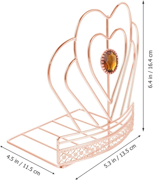 Cabilock Delicate -Shaped Desktop Bookend Chic Book Stopper for Premium Iron Design for Tidy Bookshelf and Desk