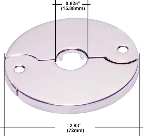 Floor and Ceiling Plate Cover Split Flange Replacement Kit, Fits 1/2 Inch IPS Galvanized Pipe