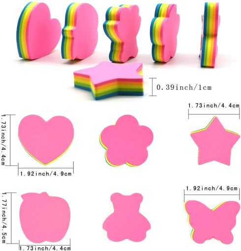Fun Shaped Sticky Notes Colored Sticky Notes Heart Sticky Notes Self-Stick Notes 6 Different Shapes by Baryuefull by Grenerics