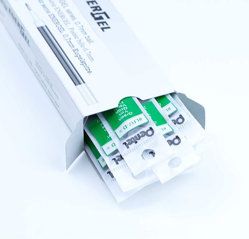 Pentel Refill Ink for BL57/BL77 EnerGel Liquid Gel Pen, 0.7mm, Green Ink, Box of 12
