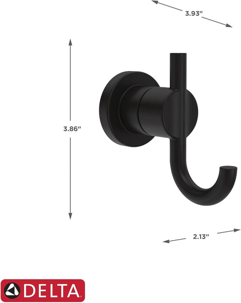 Delta NIC35-MB Nicoli Double Towel Hook - Bath Hardware Accessory in Matte Black