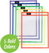 WallDeca Dry Erase Pocket Sleeves, 8.5" x 11", Reusable Plastic Paper Holder Pack, 5 Colors (25-Pack)