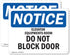 (2 Pack) Elevator Equipment Room Do Not Block Door OSHA Notice Sign, 18 Inch X 12 Inch Aluminum