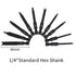 Set (10 Pack 2.3" 4, 6, 8, 10, 12 (2 Spanner Bit - Long Magnetic Heads) Spanner Fork Snake-Eye Security Screwdriver Bit