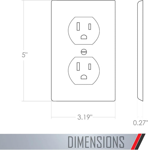 TayMac 2520LA MASQUE Light Almond 1-Gang Duplex Jumbo Electrical Outlet Cover Wall Plate 1-Pack