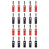 HiLetgo 20pcs 4MM Banana Plug Male Audio Speaker Jack Amplifier Terminal Connectors (10 Red + 10 Black)