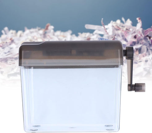 Manual Paper Shredder, Portable Compact Structure Hand Crank Shredder, Cross-Cut Paper and Credit Card Shredder (Grey)