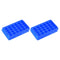 YOKIVE Tube Rack 2Pcs, Double Panel Polypropylene Holder for 11mm, 7.5mm Lab Test Tubes (Blue, 24-Sockets)