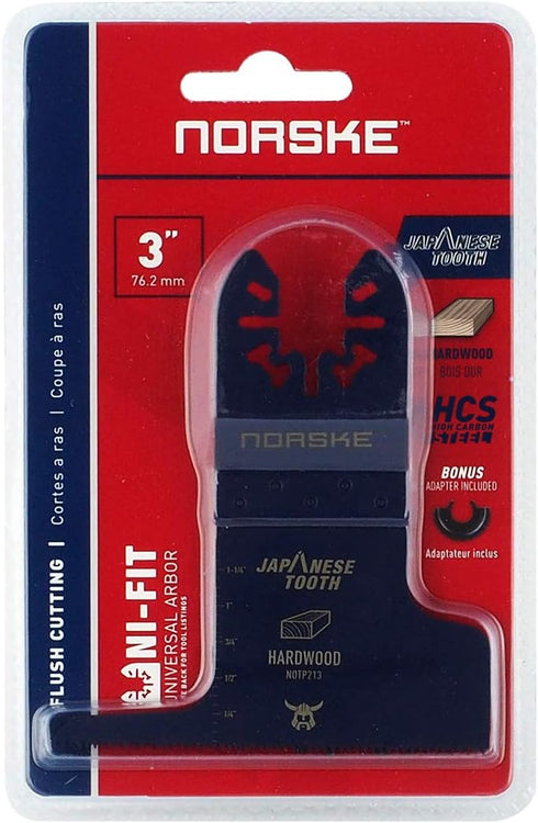 Norske Tools NOTP213 3 Inch Flush Cut Japanese Tooth Oscillating Multi Tool Blade for Wood