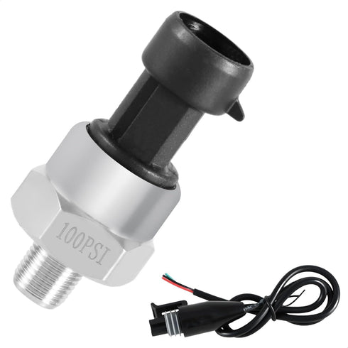 FUSCH 100 PSI Pressure Transducer Sensor with Connector Harness, 1/8"NPT Thread Stainless