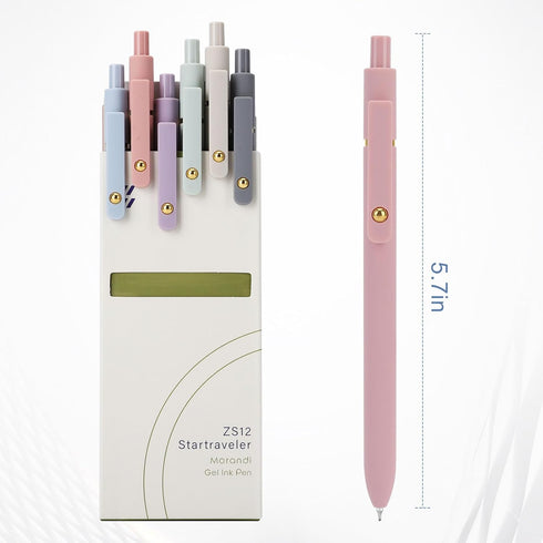 Gel Pens, 6Pcs Smooth Writing Fine Point Tip 0.5mm for Journaling, Black Ink Cute Pens for Aesthetic School Office