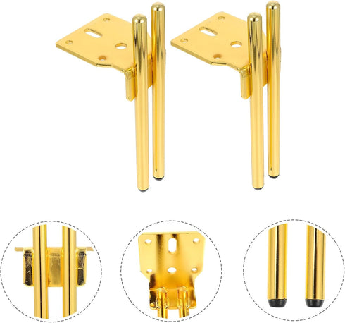 2 Sets Luxshiny Metal Furniture Legs Height Sofa Cabinet Support Sturdy Replacement Feet for Desks Wardrobes Tv Stands