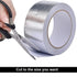 Glass Fiber Cloth Aluminum Foil Tape, Fireproof Self-Adhesive Tape High Temperature Leak Proof Tin Foil Duct Tape Seal Pipe Insulation Tear Resistance Metal Repair 2" x 82' Roll - Silver