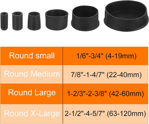 76Pcs 12mm (4/9 Inch) uxcell Chair Leg Caps, Fit OD Non-Marking PVC Chair Leg Tips Non-Slip Chair Leg Floor Protectors