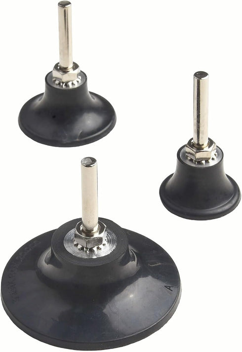 Cryspearl 3Pcs 1/4 Inch 1.5/2/3 Inch Sanding Disc Pad Holder Shank Rubber Backing with Removable Steel Shaft