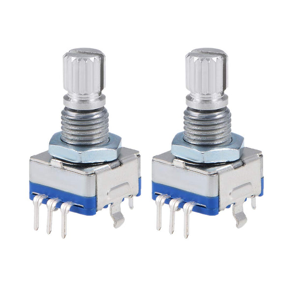 uxcell 360 Degree Rotary Encoder Code Switch Digital Potentiometer EC11 5 Pins 15mm Shaft, 2pcs