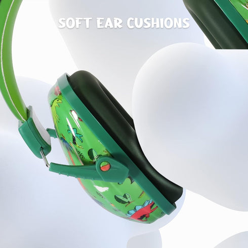 Dinosaur Noise Cancelling Headphones for Kids 1-12, Sound Proof Earmuffs for Concerts & Sensitive Ears.