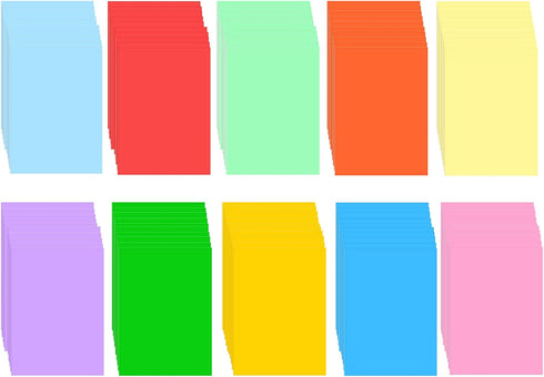 A4 100 70 210 297 mm 8.3 11.7 Inches (10 Color Copy Paper - Sheets - GSM - x or x - Multi Color Media for Printing