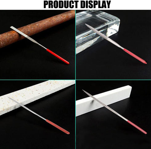 Utoolmart 5mm x 180mm Diamond Needle File Set, 150 Grits Round Files Tools for Metal Glass Stone