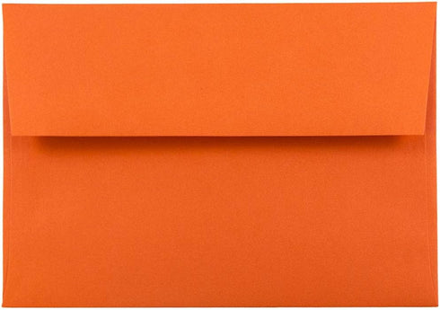 JAM PAPER A6 Orange Colored Invitation Envelopes - 4 3/4 x 6 1/2 - 50/Pack Recycled