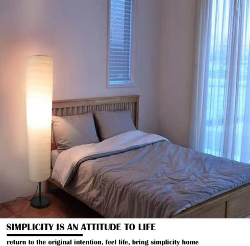 FERCAISH Bulb Paper Floor Lamp Shade, Foldable and Minimalist Style Rice Paper Lamps Classic Modern Paper Floor Light
