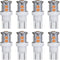 LED Landscape Light Bulbs 1W 12V Yellow White 2200K, 7W Low Voltage Wedge Base T5 Malibu Bulbs, 8 Pack