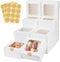 60 Pcs Bakery Boxes with Window, 6 x 6 x 3 Inches, White Cookie Boxes for Baked Goods