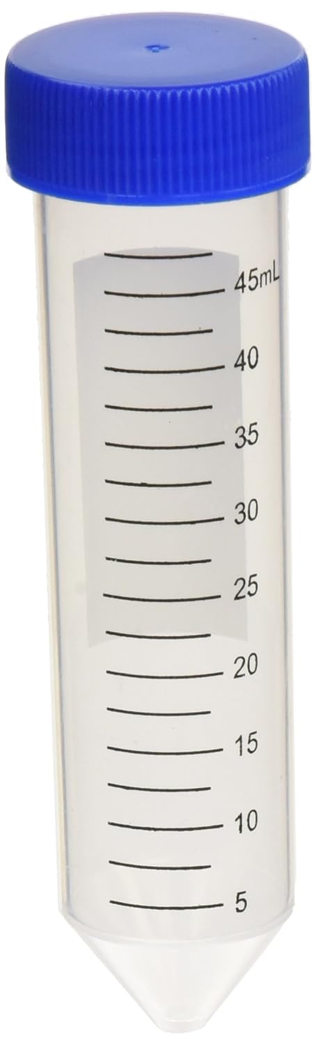 United Scientific D1001 Sterile Polypropylene Conical Bottom Centrifuge Tubes, 50ml Capacity, Pack of 50