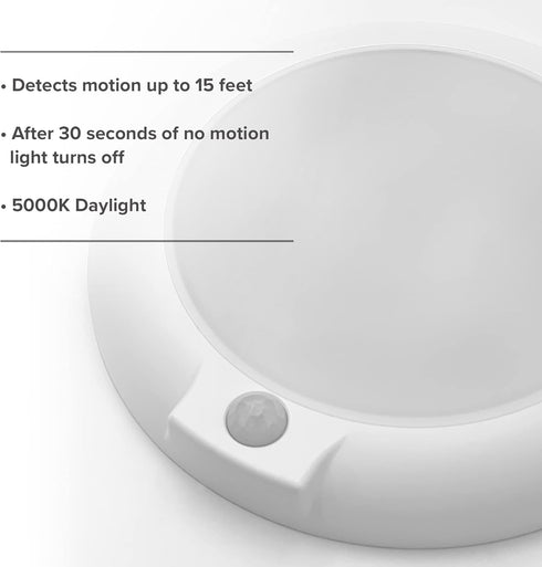 6 700 5000K Closet, Maxxima in. Round Motion Sensor LED Ceiling Mount Light Fixture - Lumens, Daylight, Indoor Dome