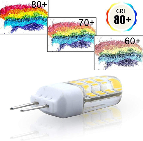 4W G6.35/GY6.35 Bulbs(5 Pack)- 110V 6000K T3/T4 Bulb 40W Bulb Lxcom Lighting Base LED Light Daylight White JC Type LED