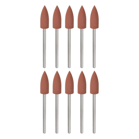 10pcs Rubber Polishing Bit, 400 Grit 6mm Dia Mounted Grinding Head for Electric Grinder Rotary Tool