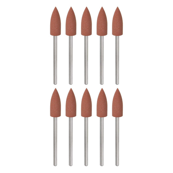 10pcs Rubber Polishing Bit, 400 Grit 6mm Dia Mounted Grinding Head for Electric Grinder Rotary Tool