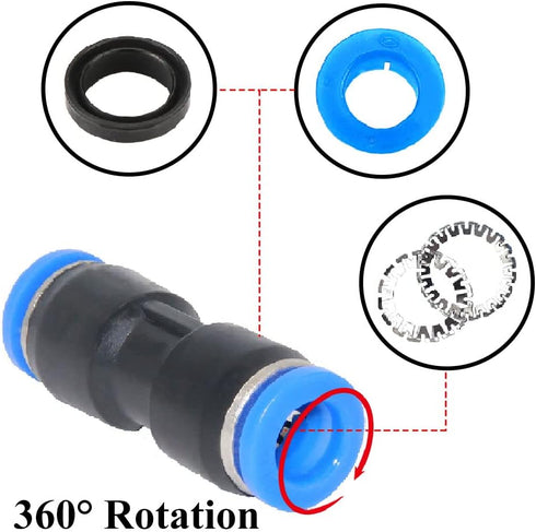 Beduan 10Pcs Push to Connect Fitting, 16mm Tube OD Pneumatic Quick Adapter Tubing Air Hose Line Pipe
