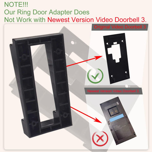Video Doorbell Mounting/Adapter Plate with Hardware - Vinyl Siding Angle Adjustment for Ring 2, Ring 3, Ring 3 Plus