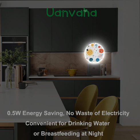 Uanvaha 0.5W Solar System Night Light Planets Stars Satellites in Universe Cartoon Night Lights Plug into Wall Dusk
